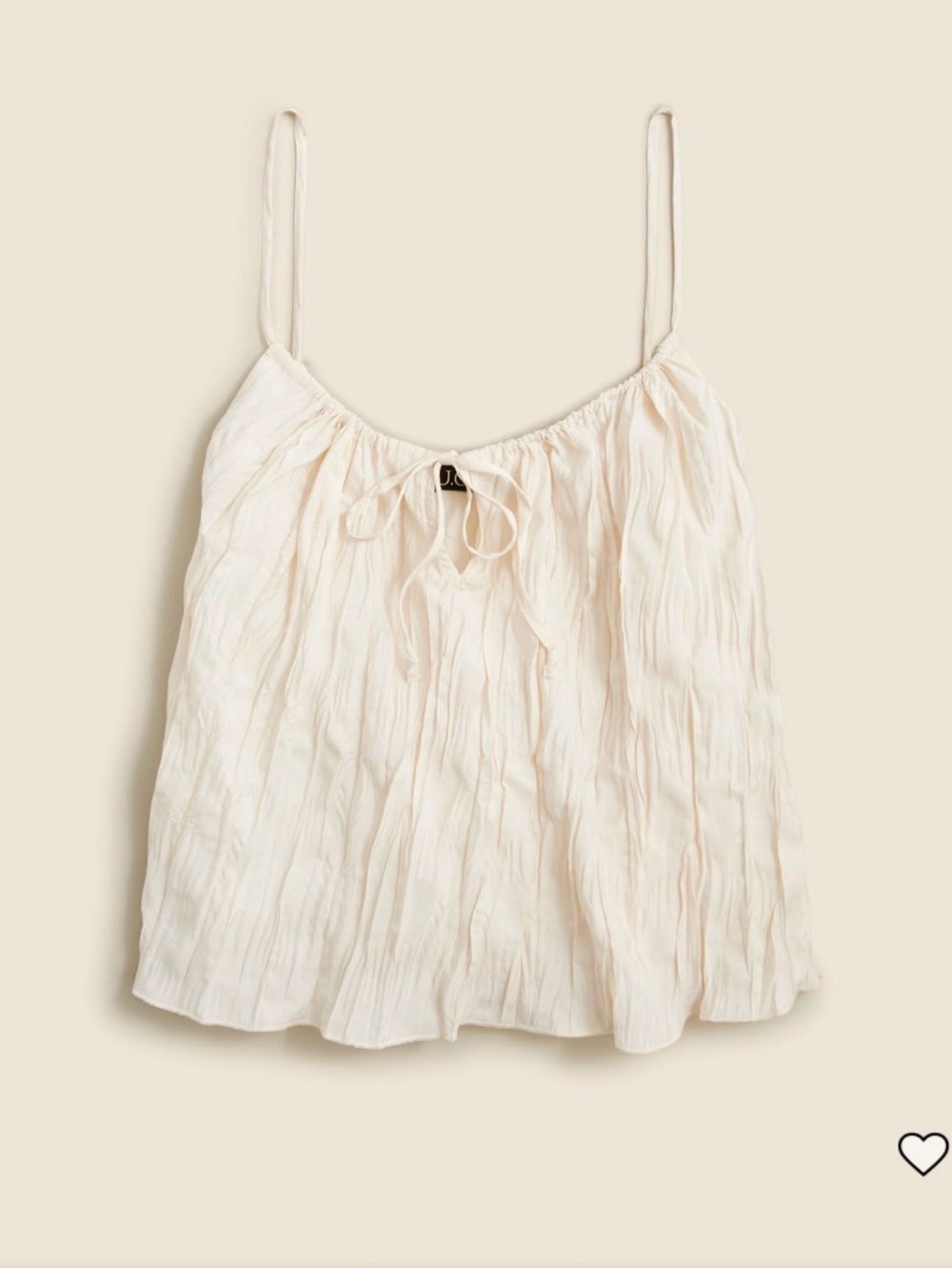 J. CREW Crinkled Crop Tank Top